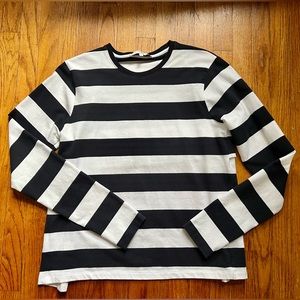 Tibi striped back cut out long sleeve tshirt